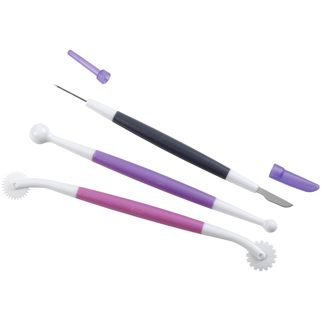 3 Pieces Fondant and Gum Paste Tool Set - It Includes a Standard Ball Tool, Quilting/Stitching Tool and Cutting Blade/Pick Tool